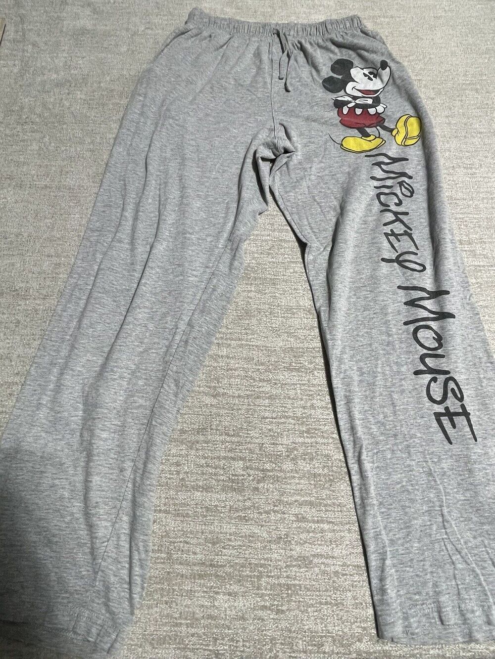 Vintage Disney Mickey Mouse Women Medium Pants Sweats Gray Athletic